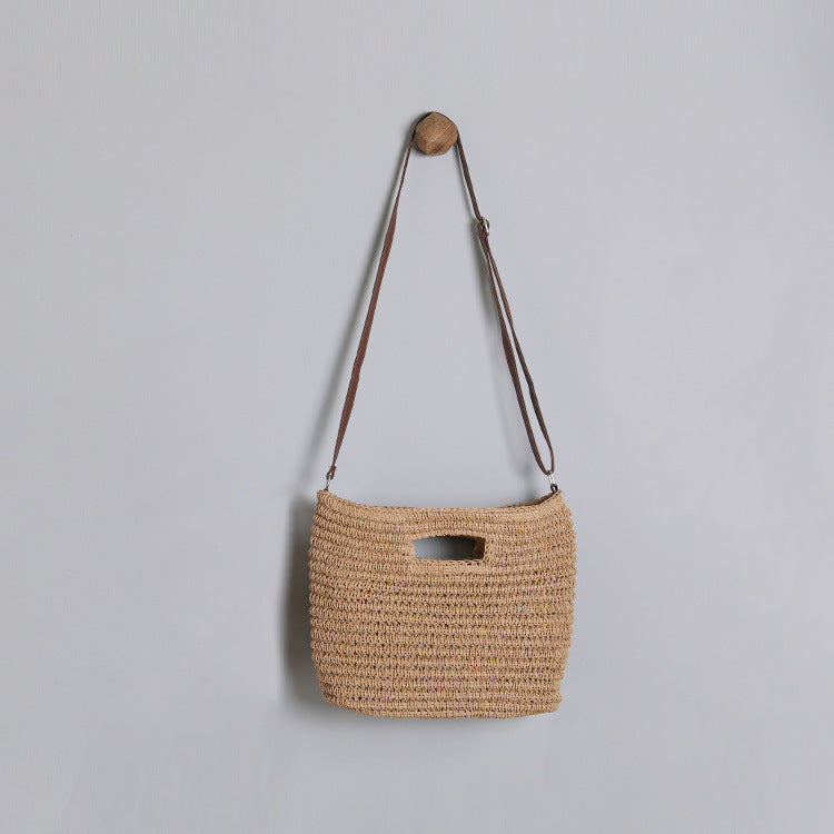 Handbag made of natural cotton with leather handle Stornfield