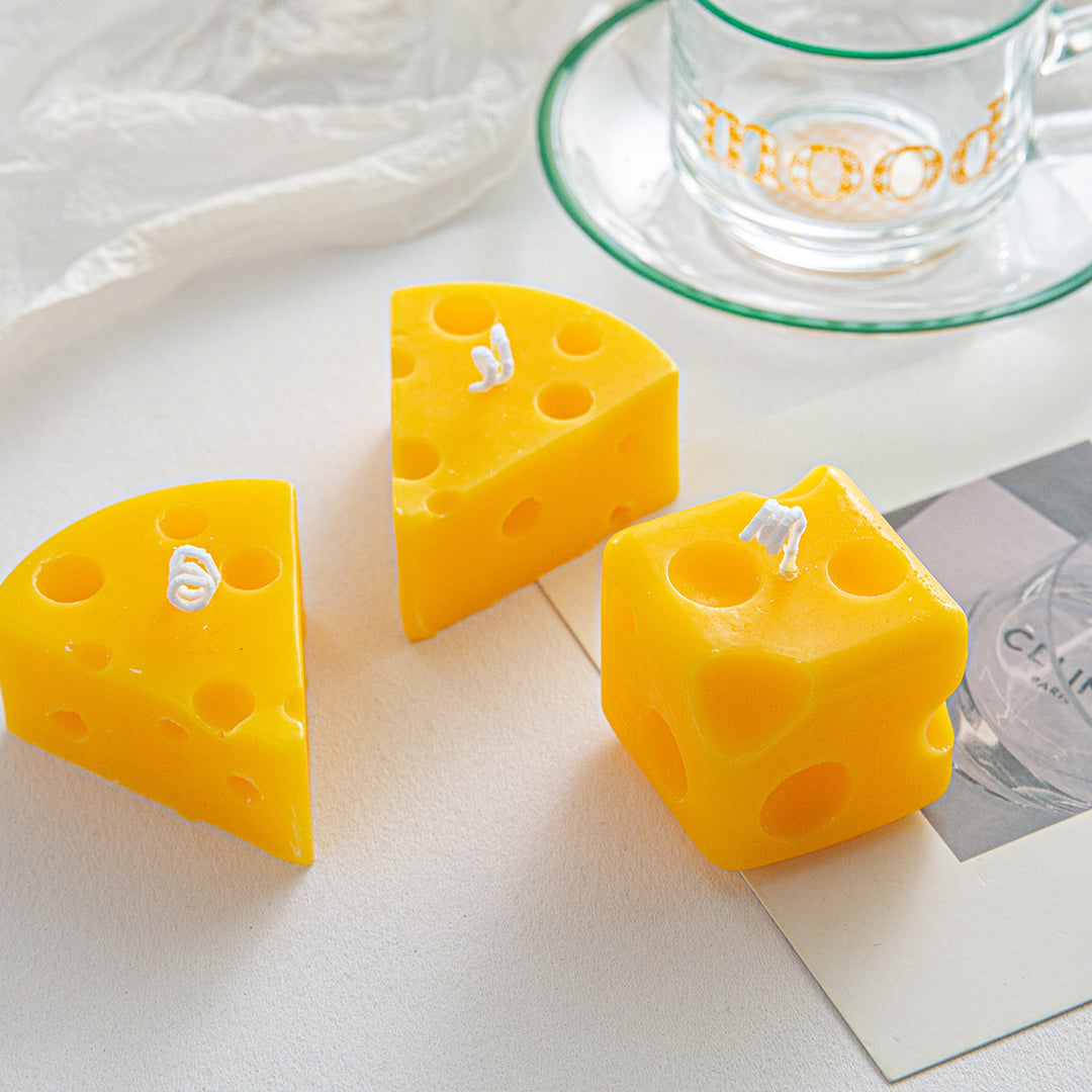 Emmental-Style Wedge Soy Wax Candle Tabletop Accent
