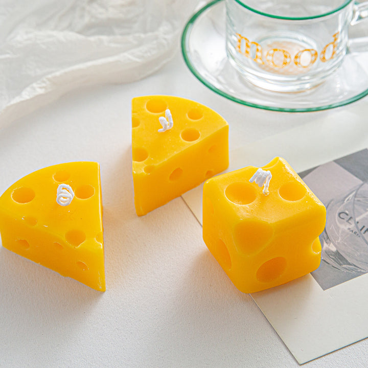 Emmental-Style Wedge Soy Wax Candle Tabletop Accent