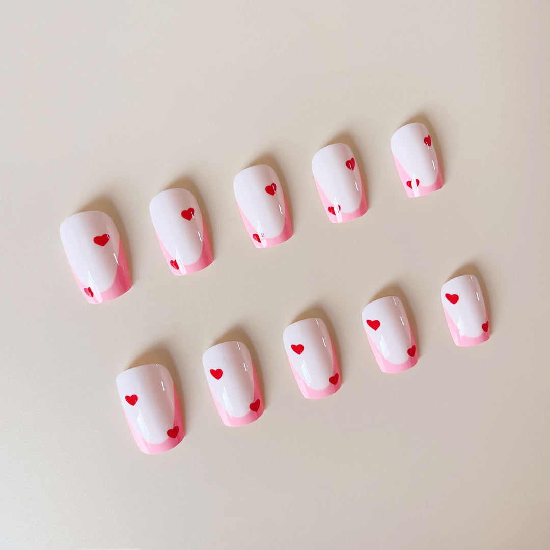 Nail Art Set with playful heart motif and elegant accents Stornfield