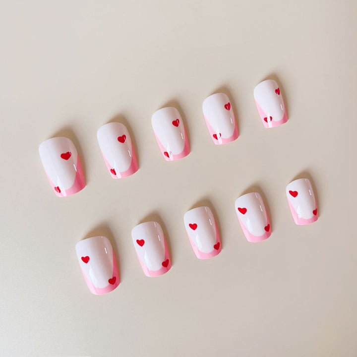 Nail Art Set with playful heart motif and elegant accents Stornfield