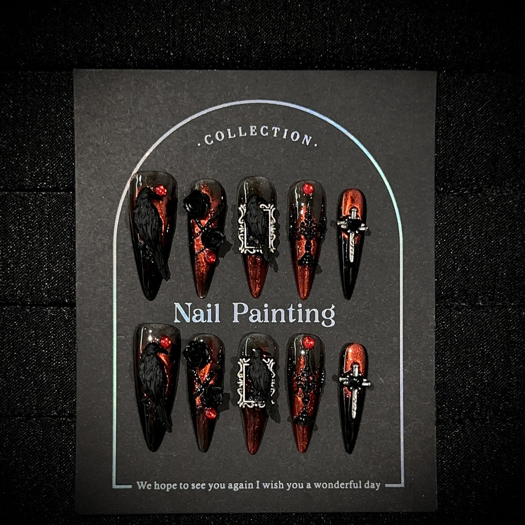 Gothic-Inspired Press-On Nail Set