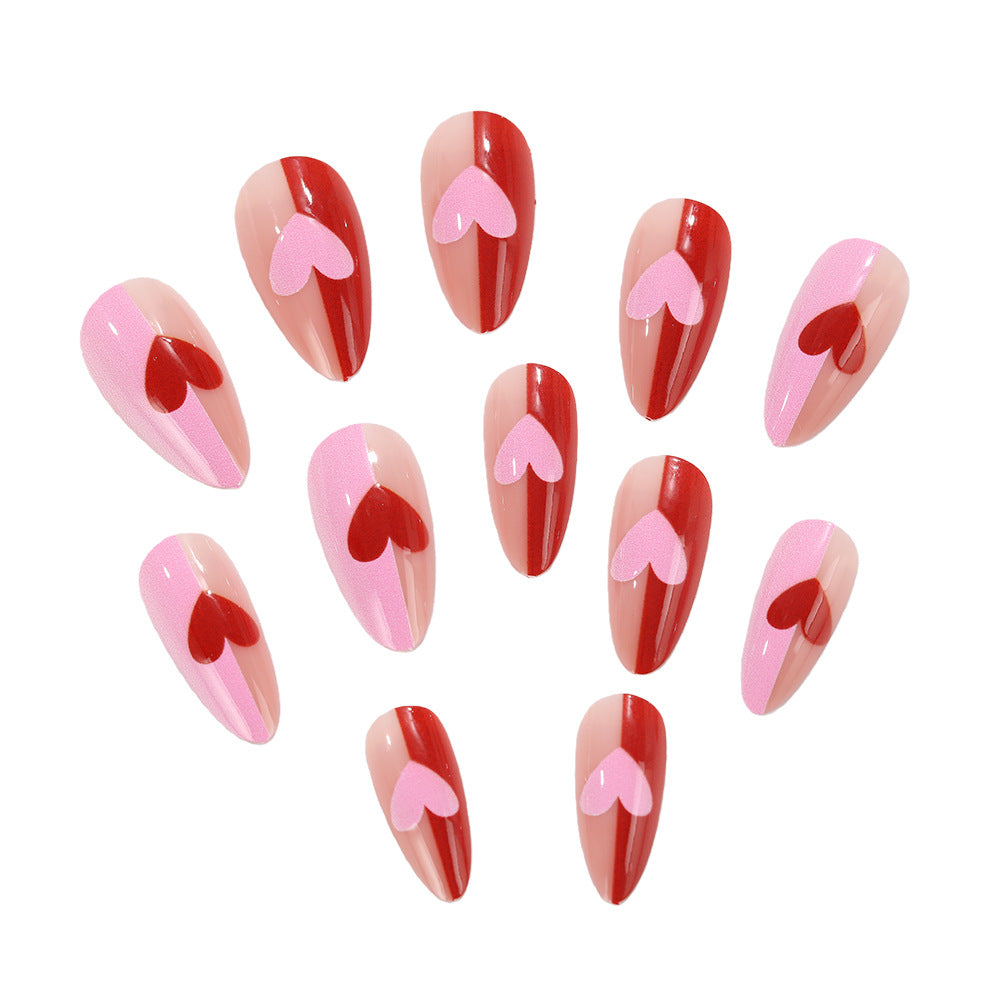 Art nails with romantic heart design Stornfield