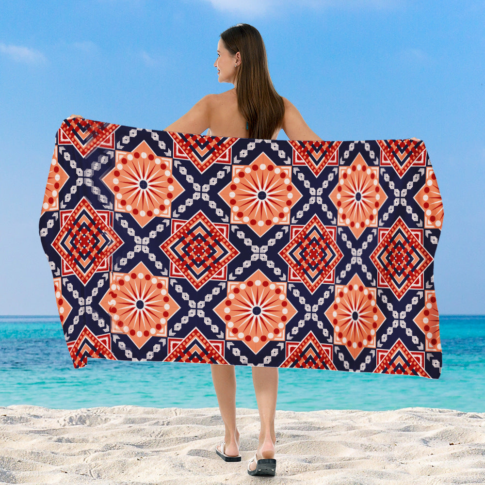 Beach blanket with exclusive geometric tribal design Stornfield