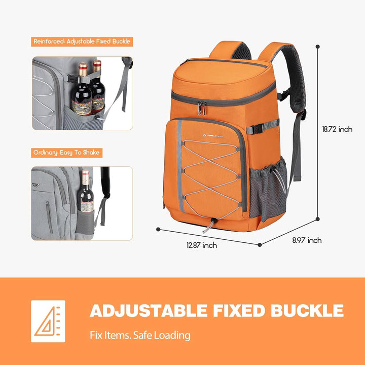 Unisex nan insulated picnic backpack with integrated cooler compartment, bottle holder and adjustable strap system Stornfield