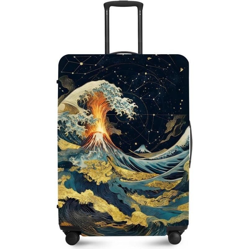 Unisex nan elastic suitcase cover with UV-resistant motif print and zip opening Stornfield