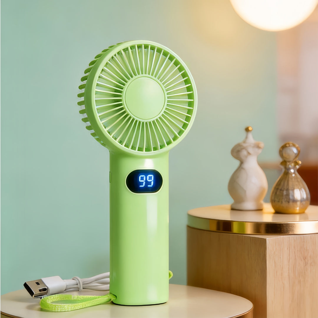Women's Portable Mini Handheld Fan with LCD Display Stornfield