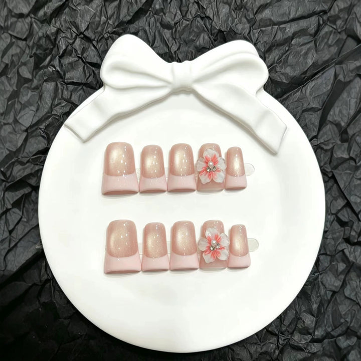 Decorative Floral Acrylic Press-On Nails