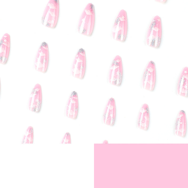 Artificial nails with cloud and star design Stornfield