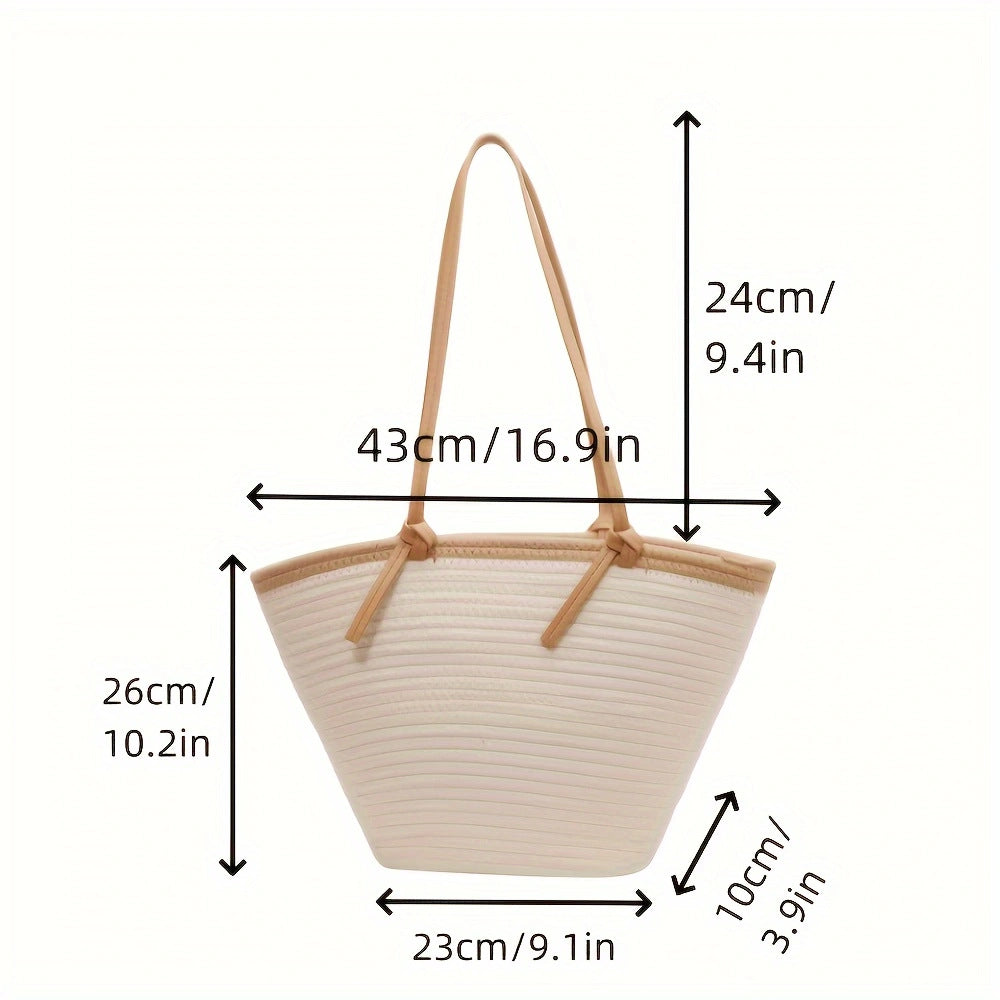 Spacious beach bag with innovative leather handles Stornfield