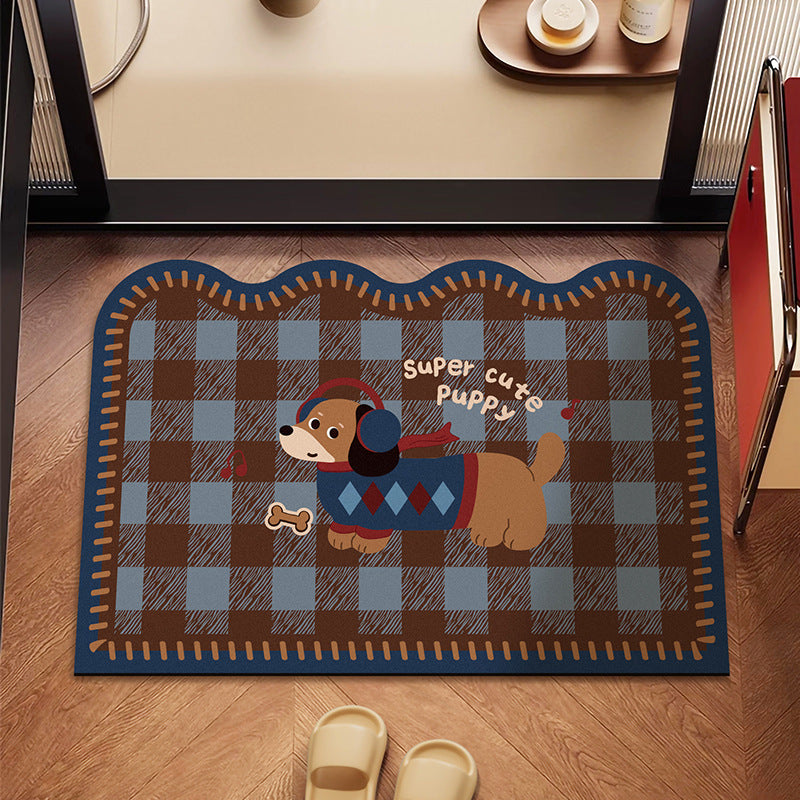 Playful Dog-Themed Floor Mat Stornfield