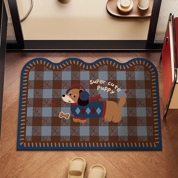 Playful Dog-Themed Floor Mat Stornfield
