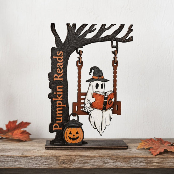 Whimsical Halloween Ghost and Cat Decoration Stornfield
