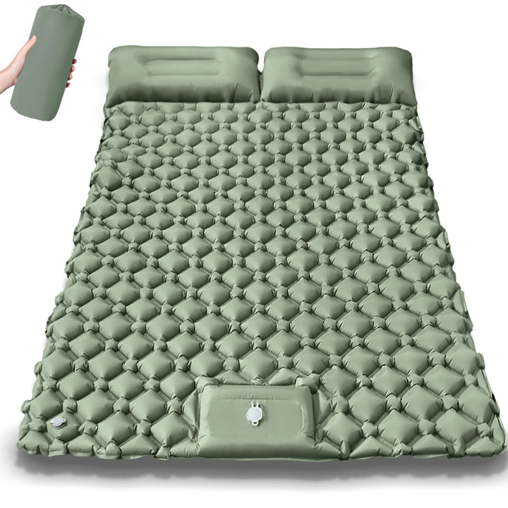 Comfortable double air mattress with integrated pillows Stornfield