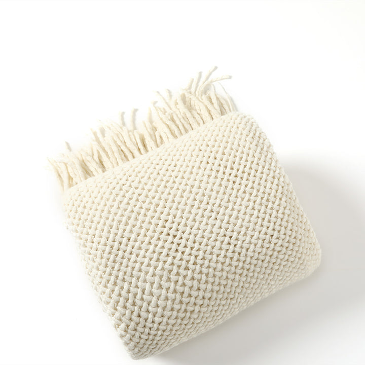 Women cozy knit blanket with decorative pattern Stornfield