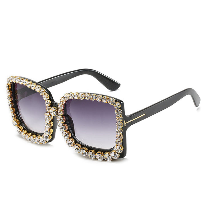 Glamorous Rhinestone-Embellished Oversized Sunglasses Stornfield