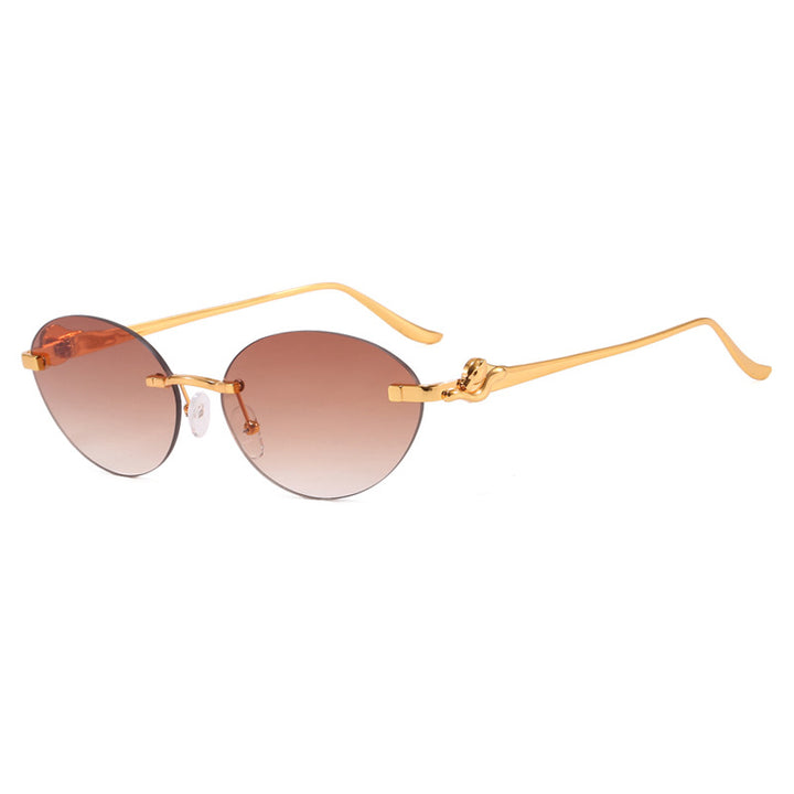 Women's round sunglasses with elegant, semi-transparent frame and fashionable details Stornfield
