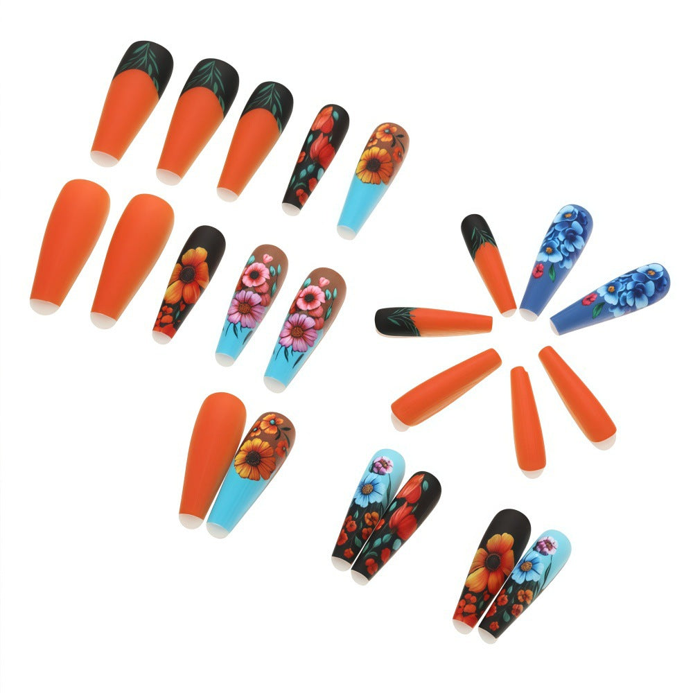 Art Nail Set with Floral Patterns Stornfield