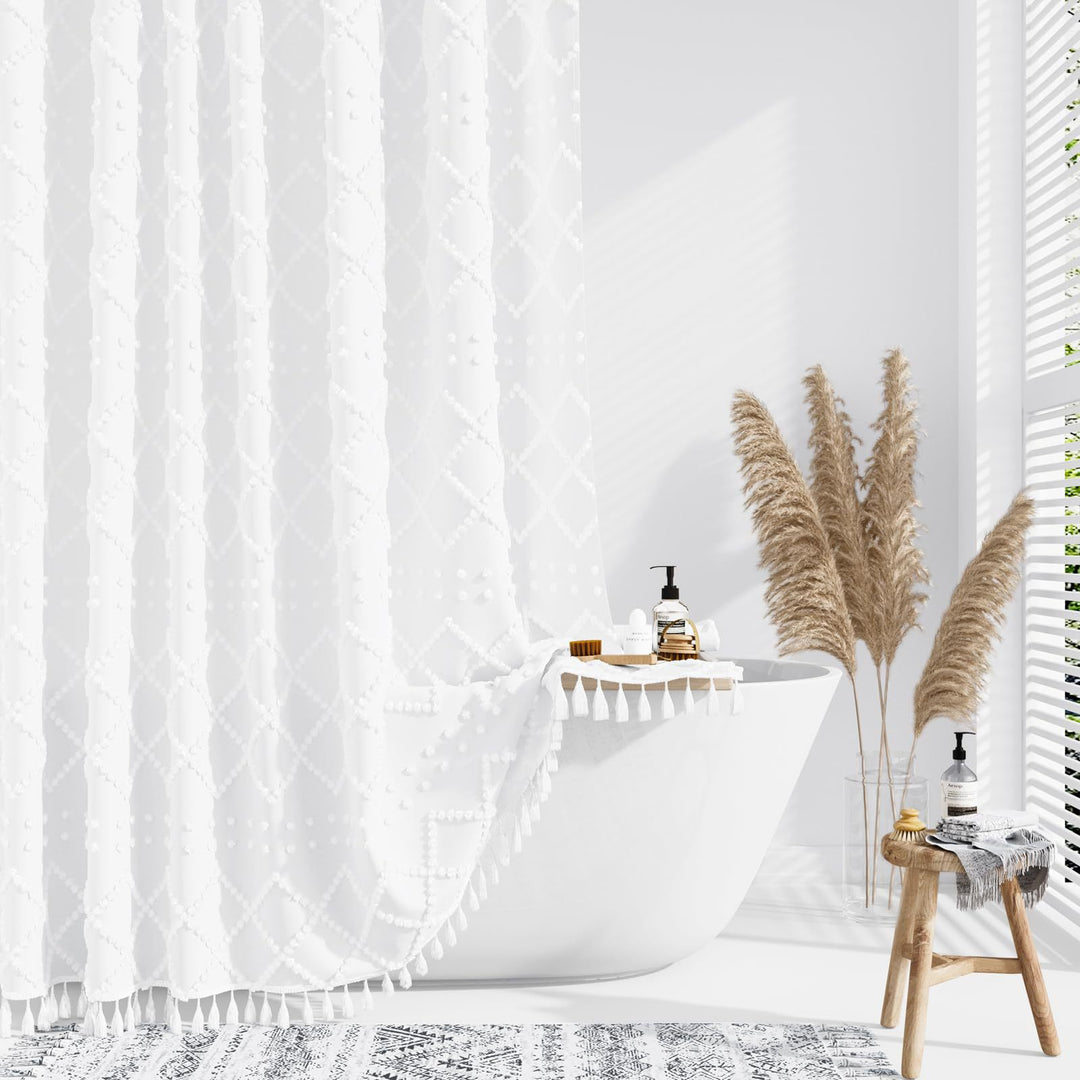 Textured Geometric Shower Curtain Stornfield