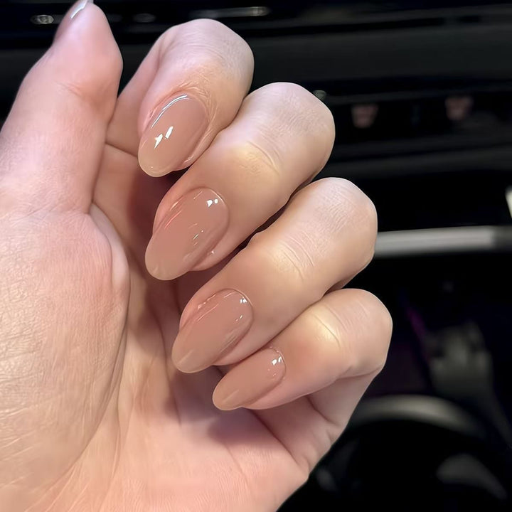Glossy Almond-Shaped Press-On Nails Stornfield