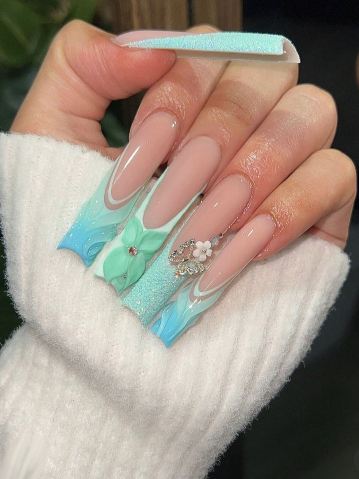 Artistic 3D Long Acrylic Nail Enhancements Stornfield