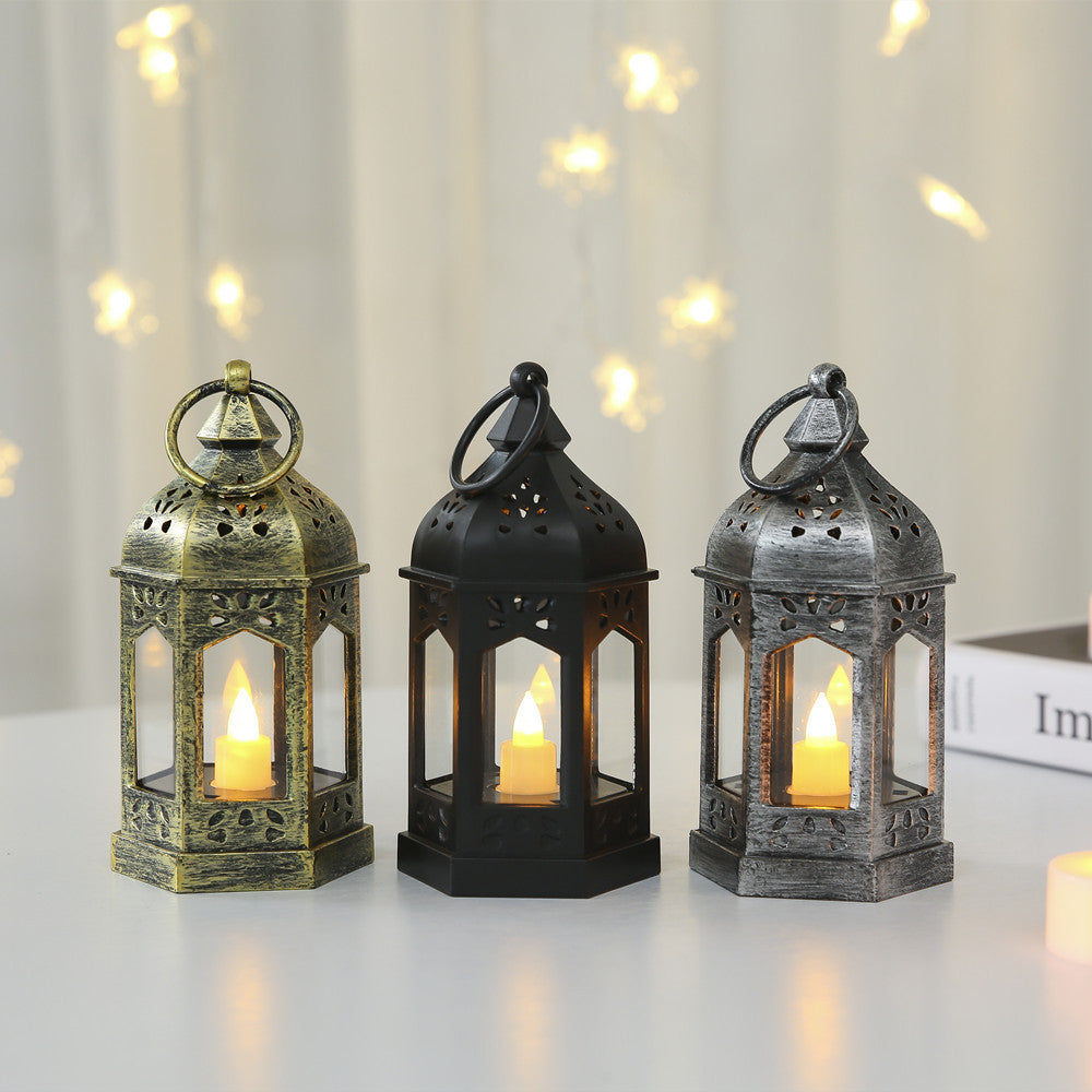 Moroccan Style Hexagonal Metal LED Lantern Stornfield