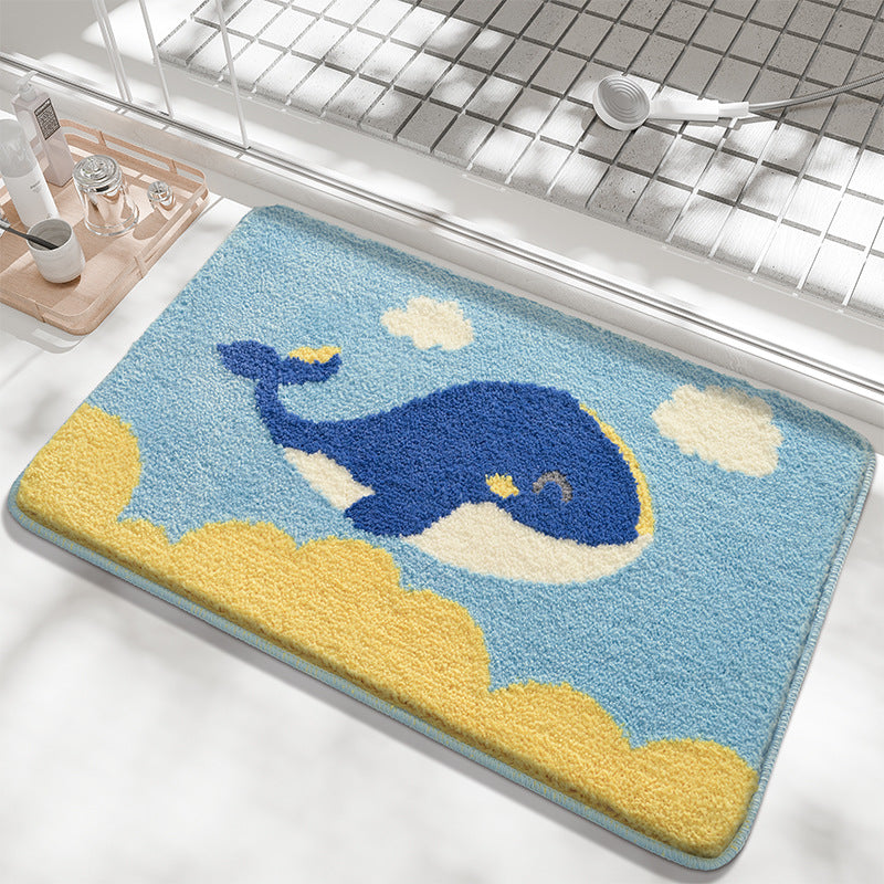 Textured Geometric Pattern Bath Mat