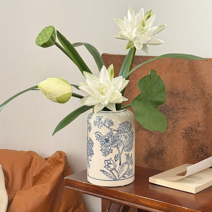 Floral-Patterned Ceramic Decor Vase