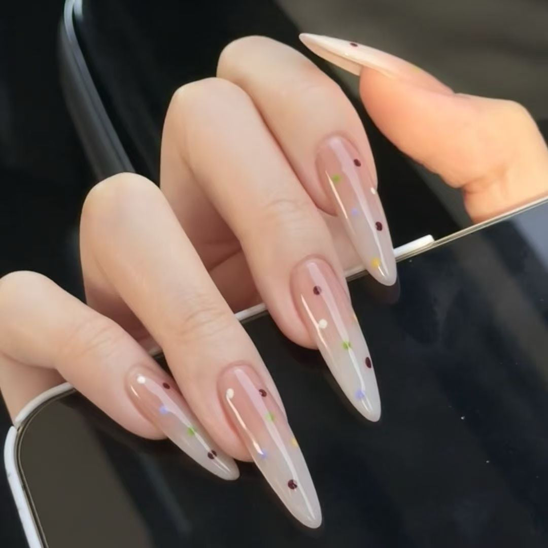 Artistic Floral Stiletto Press-On Nails Stornfield