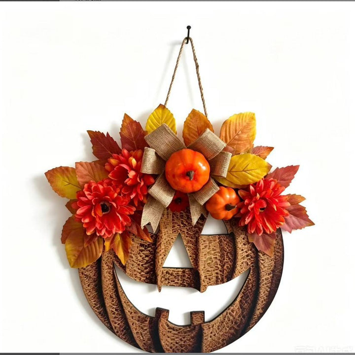 Floral Pumpkin Door Hanger