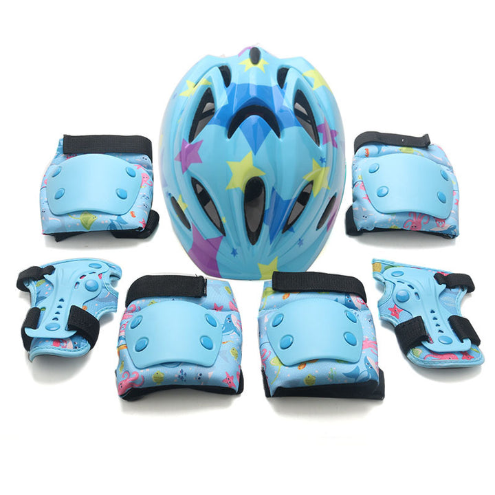 Children's Colorful Safety Helmet and Protective Gear Set Stornfield