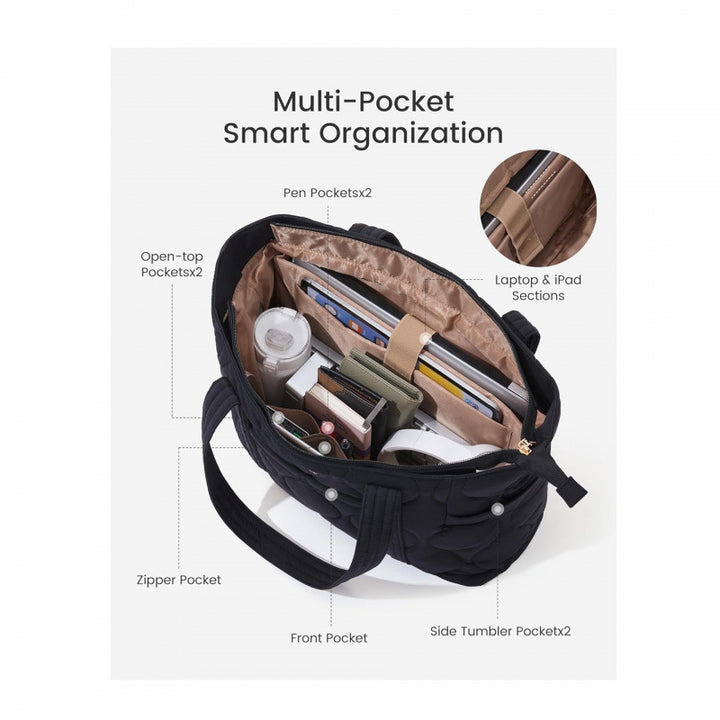 Quilted everyday bag with multiple outer pockets Stornfield