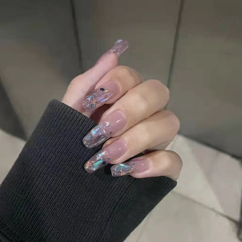 Decorative Press-On Nails with Glitter and Iridescent Accents Stornfield