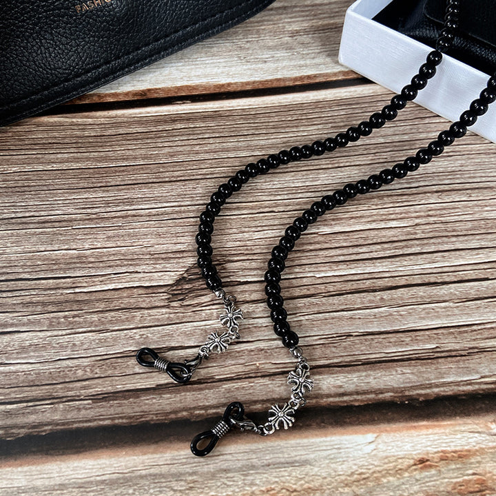 Fashionable glasses holder chain with beads Stornfield