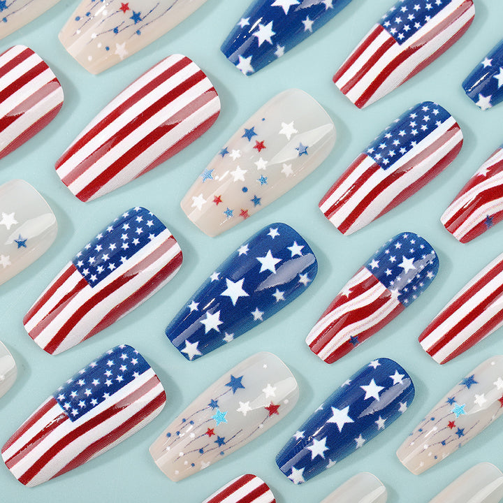 Patriotic design artificial nails Stornfield