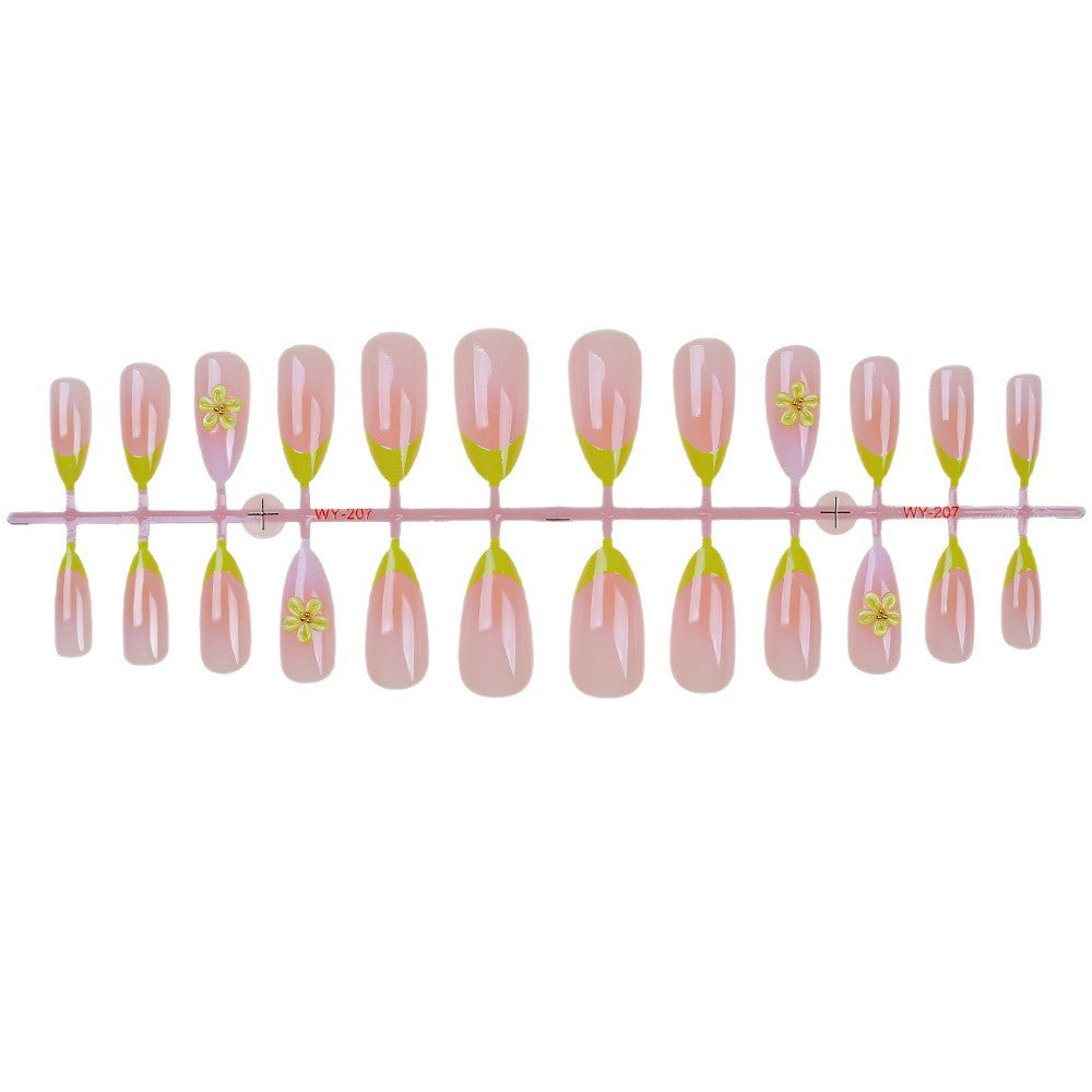 Artistic Floral Accent Press-On Nails Stornfield