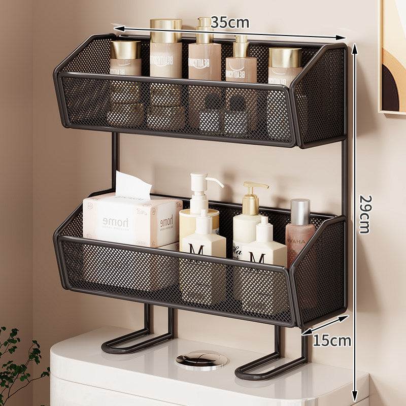 Mesh Two-Tier Countertop Bathroom Organizer with Raised Legs