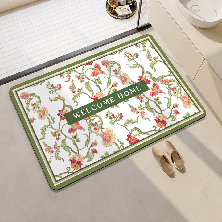 Stylish Floral Patterned Comfort Bath Mat Stornfield