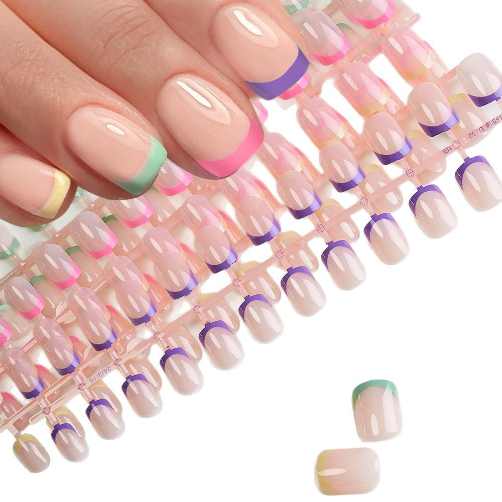 Decorative French Tip Press-On Nail Set Stornfield