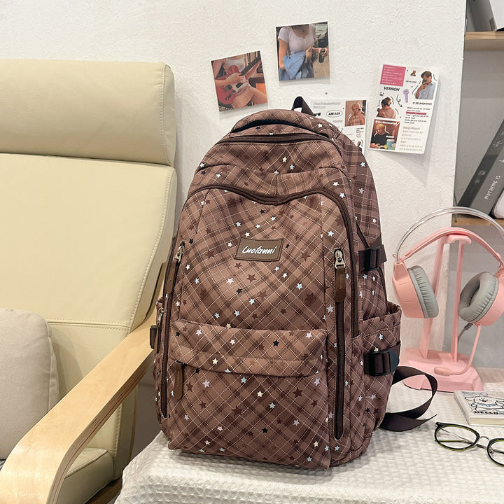 Stylish Plaid Design School Backpack Stornfield