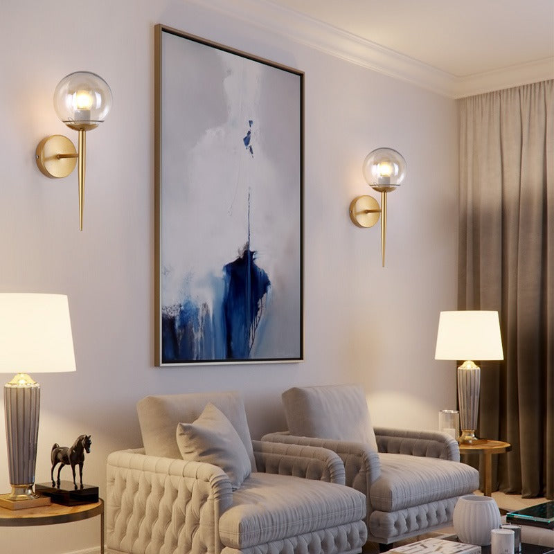 Contemporary Glass Globe Wall Sconce