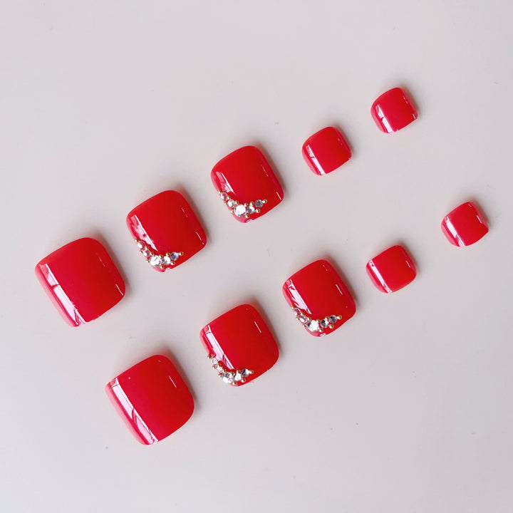 Acrylic nail set with elegant rhinestone details Stornfield