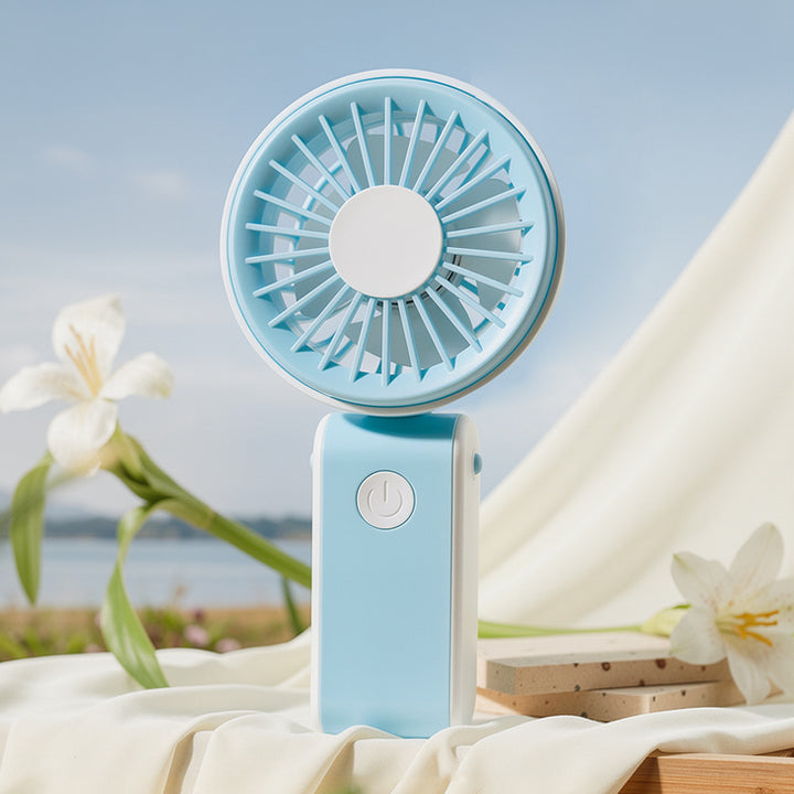 Cooling portable handheld bear-ear mini fan with adjustable tilt USB rechargeable desktop stand Stornfield