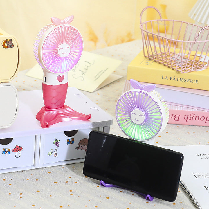 Women Portable Handheld Fan with Mermaid Design Stornfield