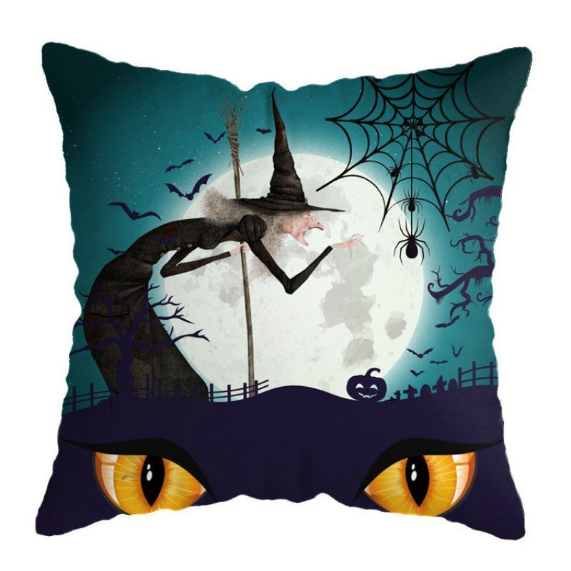 Artistic Halloween-Themed Decorative Throw Pillow