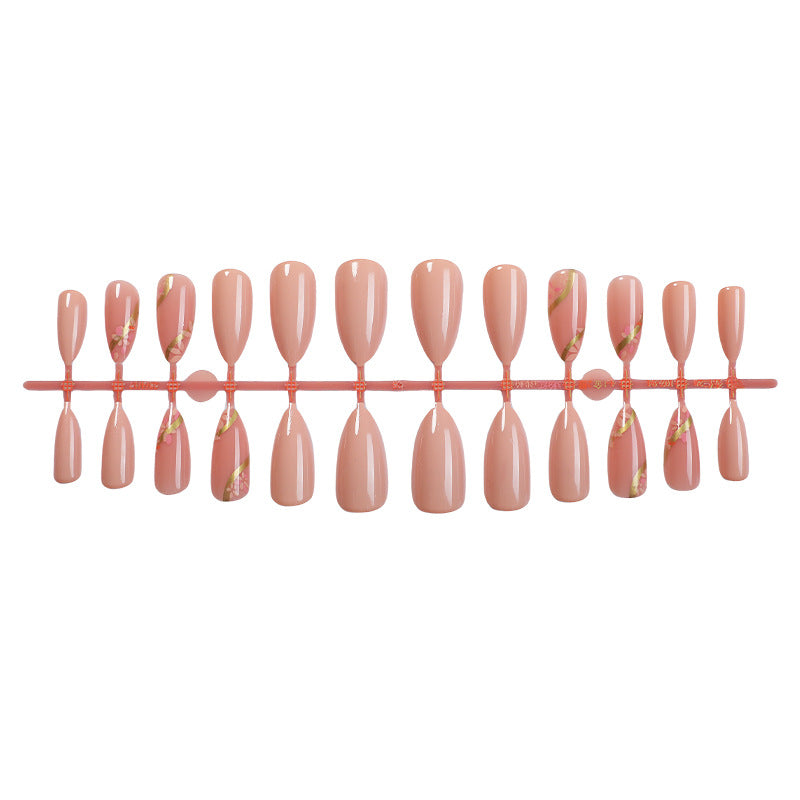 Premium Press-On Nail Set with Floral Accents Stornfield