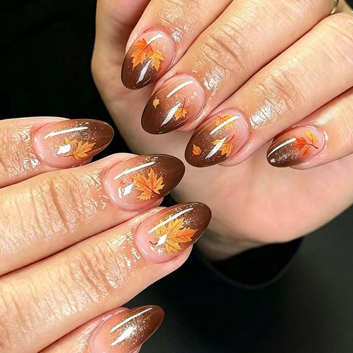 Autumn-Themed Acrylic Nail Art Enhancements Stornfield