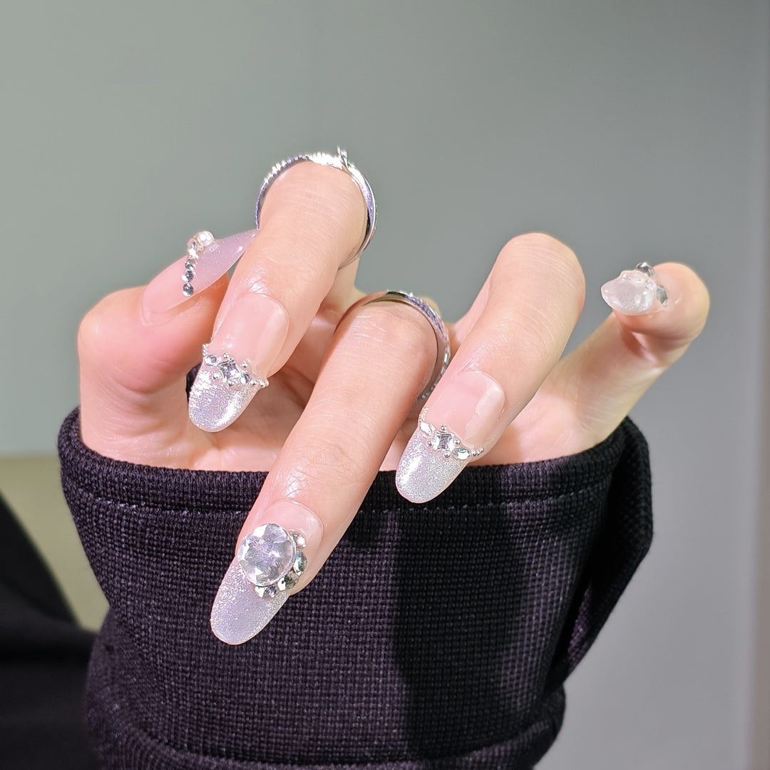 Elegant French Tip Press-On Nails Stornfield