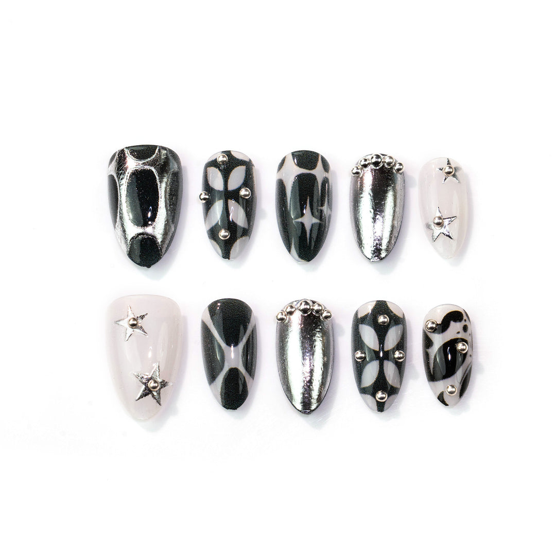 Artistic Graphic Press-On Nail Art Set Stornfield