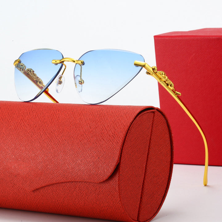 Women's Designer Sunglasses with Creative, Triangular Frame and Elegant Gold Accents Stornfield